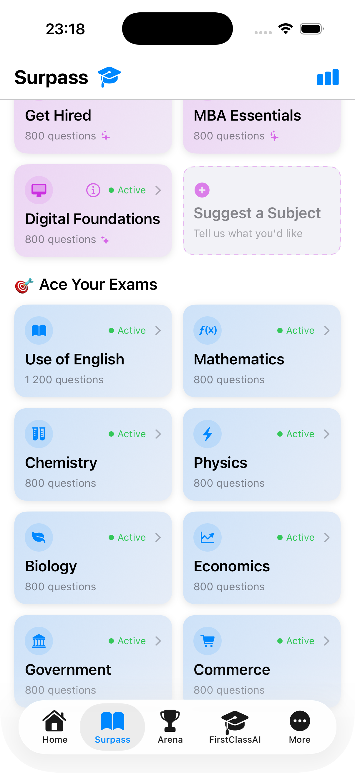 Surpass Study Module - Exam Prep & Career Skills Flashcards and Mock Exams (Click to view full size)