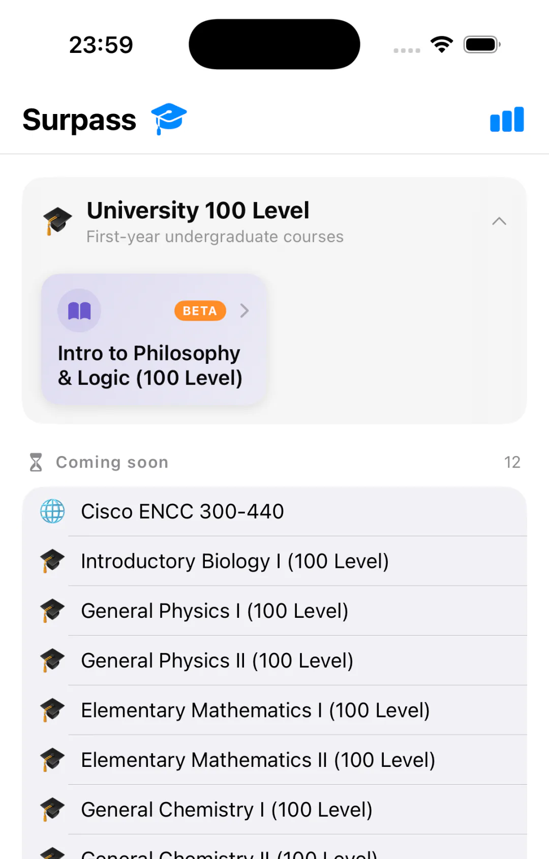 Tenkobo Learn — University Year 1 subject list with Intro to Philosophy & Logic live in beta and more foundation courses coming soon