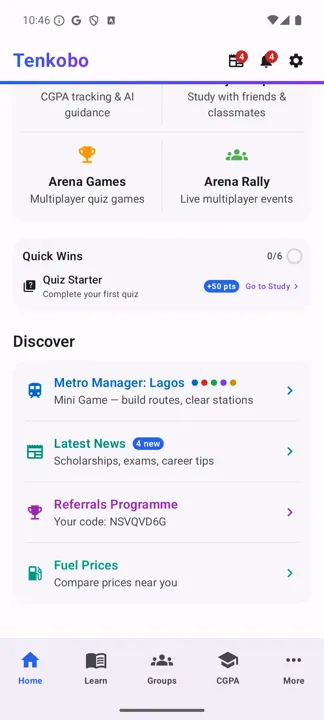 The Metro Manager: Lagos entry on the Home screen