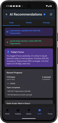 FirstClassAI Study Planner - Click to view full size